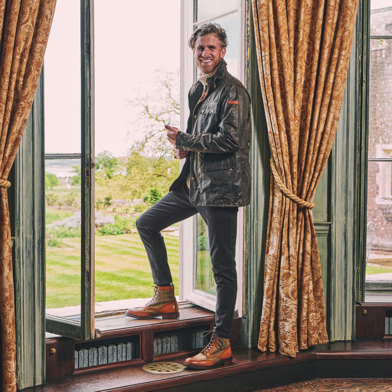 Herring Exmoor in moorland green tweed and chestnut calf – Herring Herring Exmoor in moorland green tweed and chestnut calf – Herring