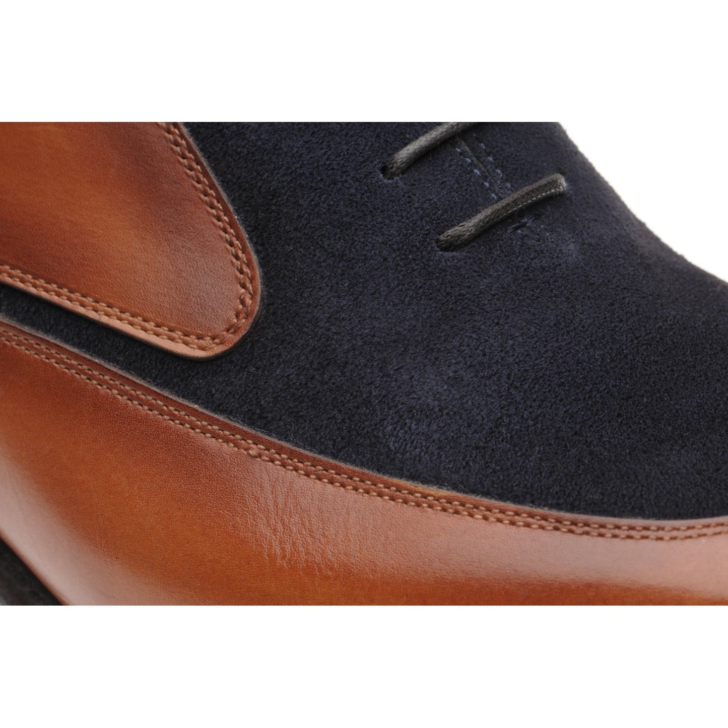 Product image for Herring Farnborough mens two-tone formal shoes in tan calf and navy suede