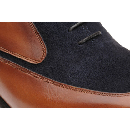 Product image for Herring Farnborough mens two-tone formal shoes in tan calf and navy suede