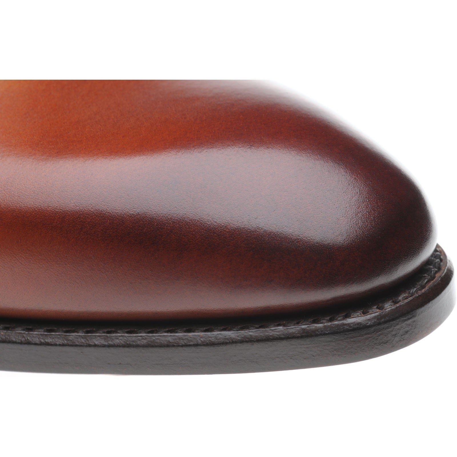 Product image for Herring Faversham mens double monk shoes in chestnut and navy