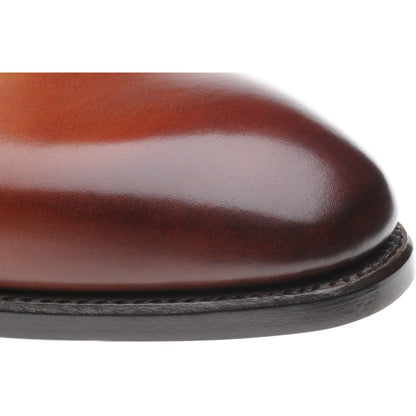 Product image for Herring Faversham mens double monk shoes in chestnut and navy