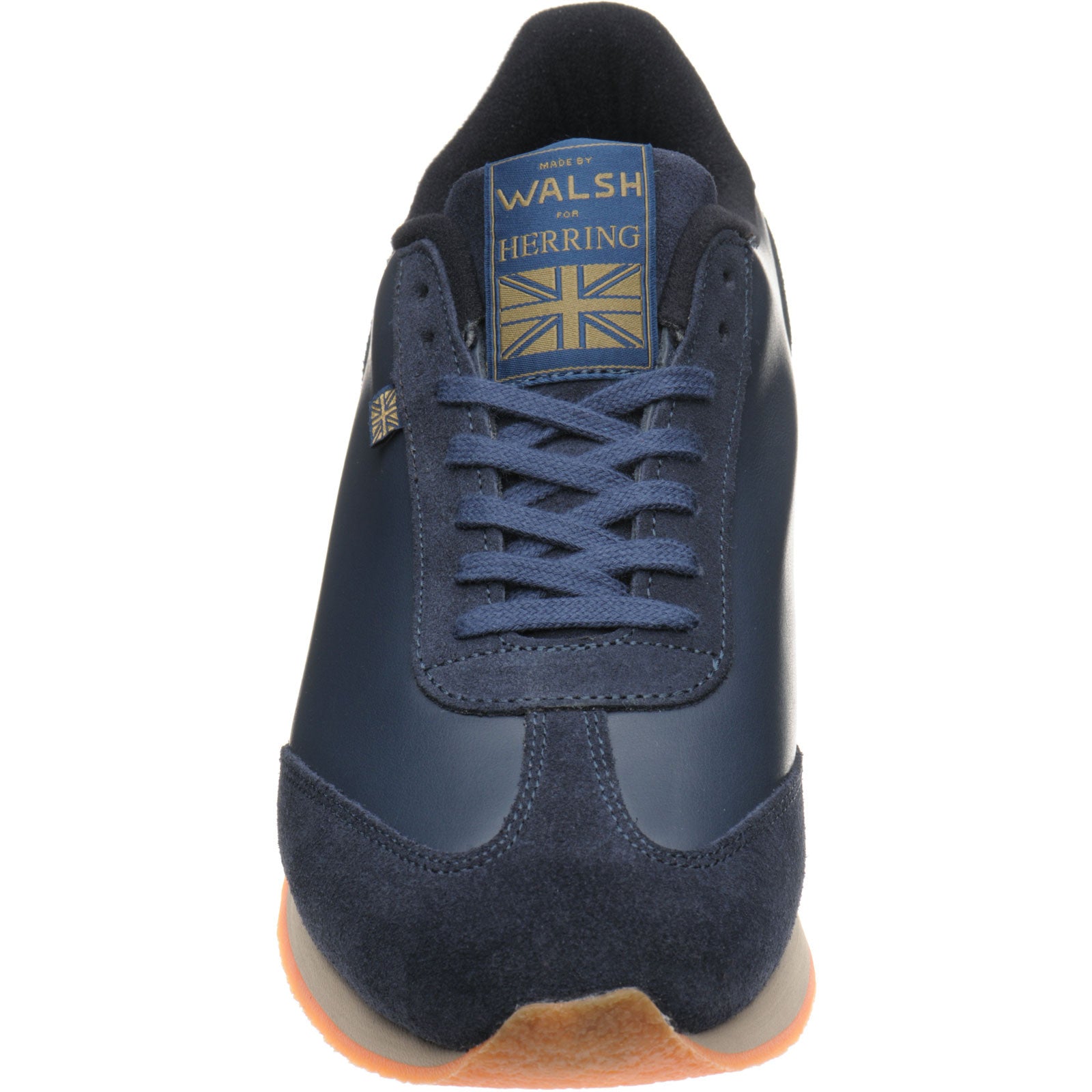 Product image for Herring Fierce Trainer mens rubber-soled trainers in navy calf and navy suede