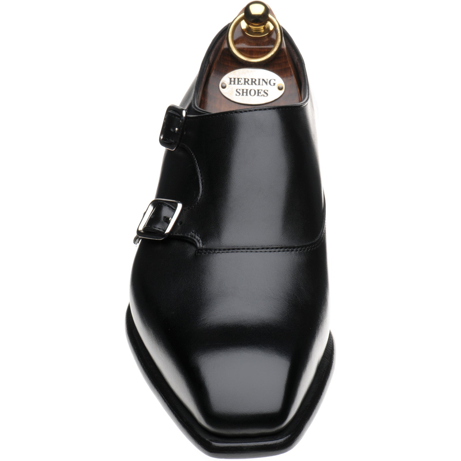 Product image for Herring Fitzrovia mens monk shoes in black calf