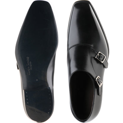 Product image for Herring Fitzrovia mens monk shoes in black calf