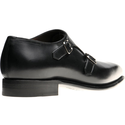 Product image for Herring Fitzrovia mens monk shoes in black calf