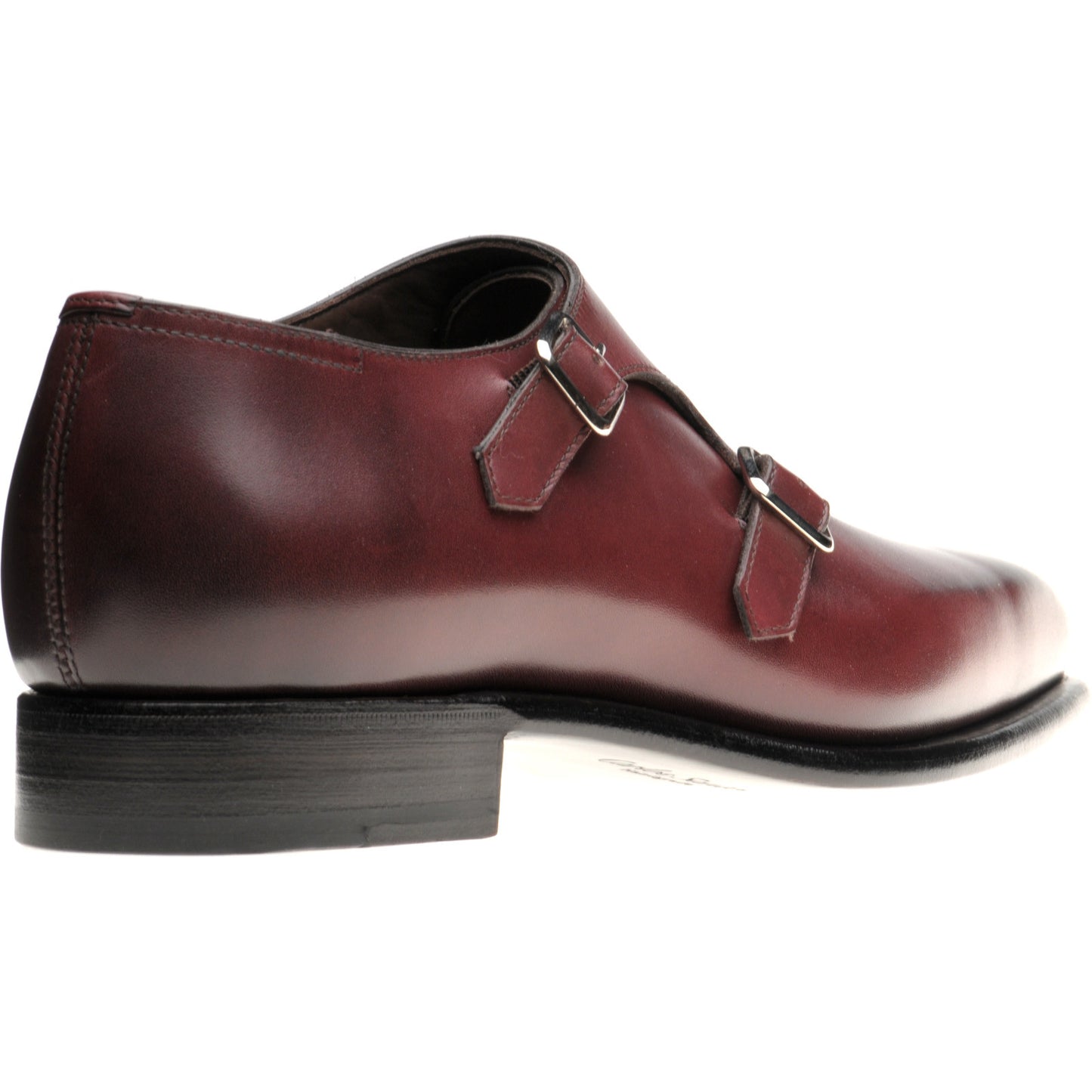 Product image for Herring Fitzrovia mens monk shoes in burgundy calf (second)