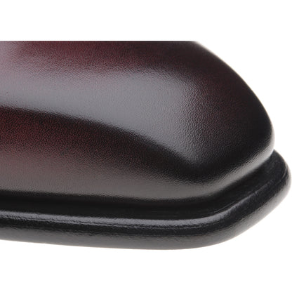 Product image for Herring Fitzrovia mens monk shoes in burgundy calf (second)