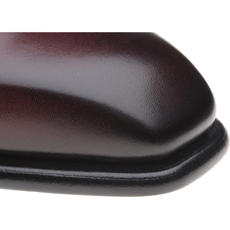 Product image for Herring Fitzrovia mens monk shoes in burgundy calf (second)