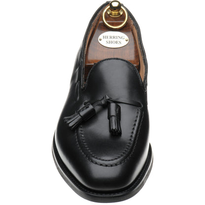 Product image for Herring Fletcher mens rubber-soled tasselled loafers in black calf