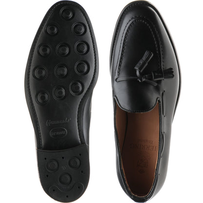 Product image for Herring Fletcher mens rubber-soled tasselled loafers in black calf