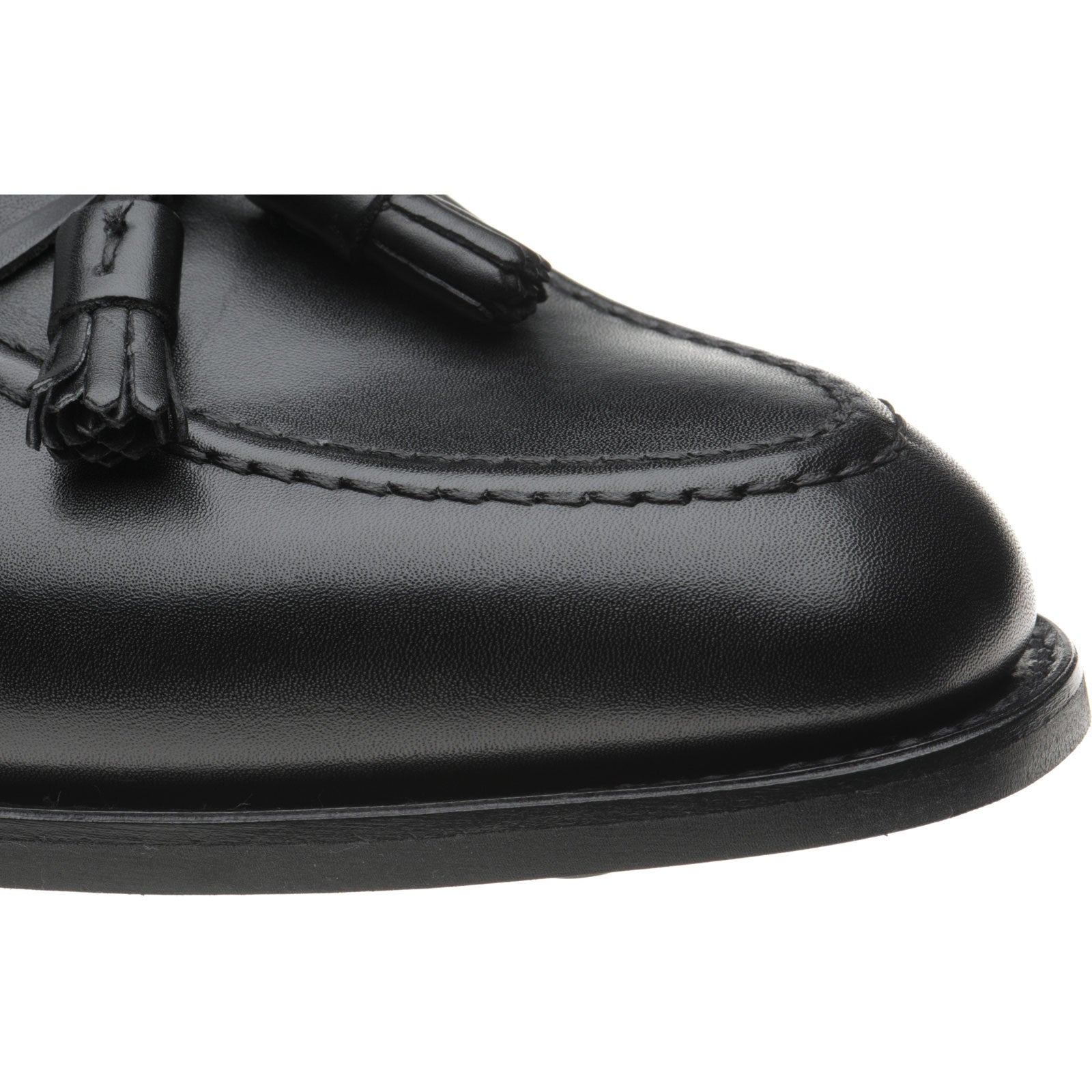 Product image for Herring Fletcher mens rubber-soled tasselled loafers in black calf