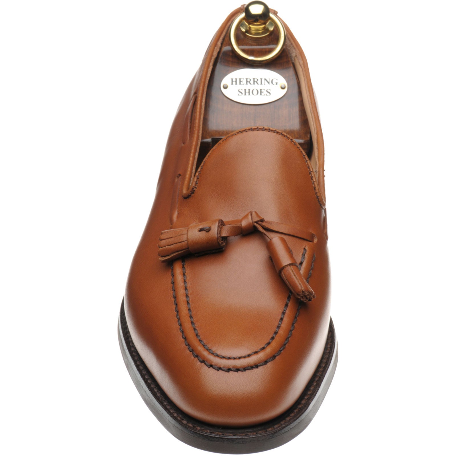Product image for Herring Fletcher mens rubber-soled tasselled loafers in pecan calf