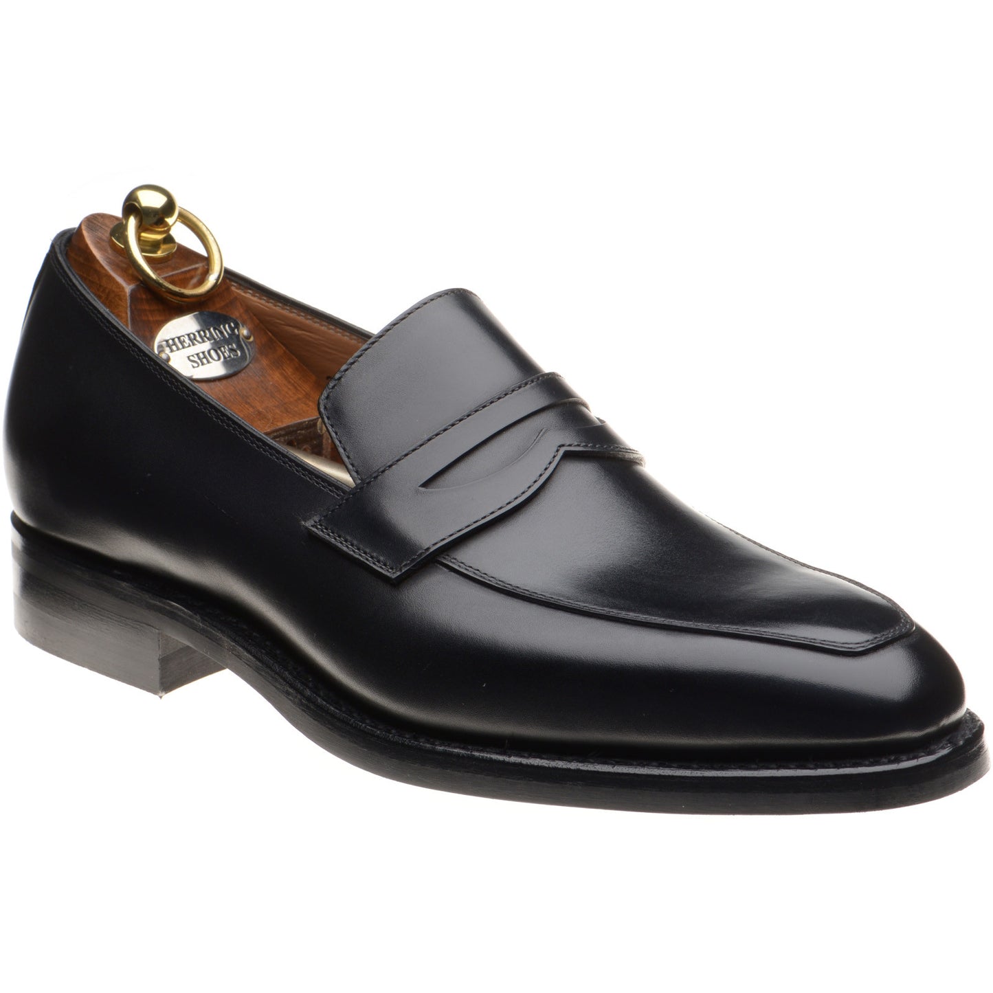 Product image for Herring Fletcher Rubber mens loafers in black calf