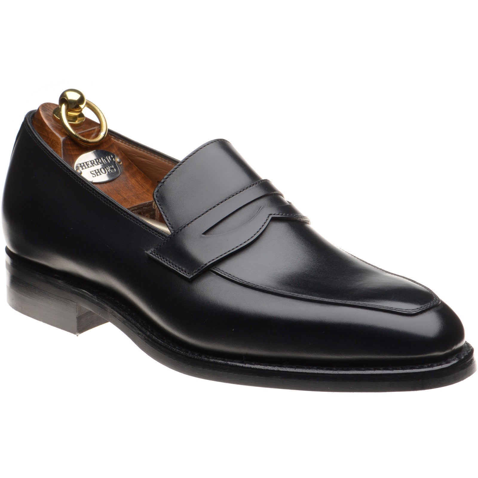 Product image for Herring Fletcher Rubber mens loafers in black calf