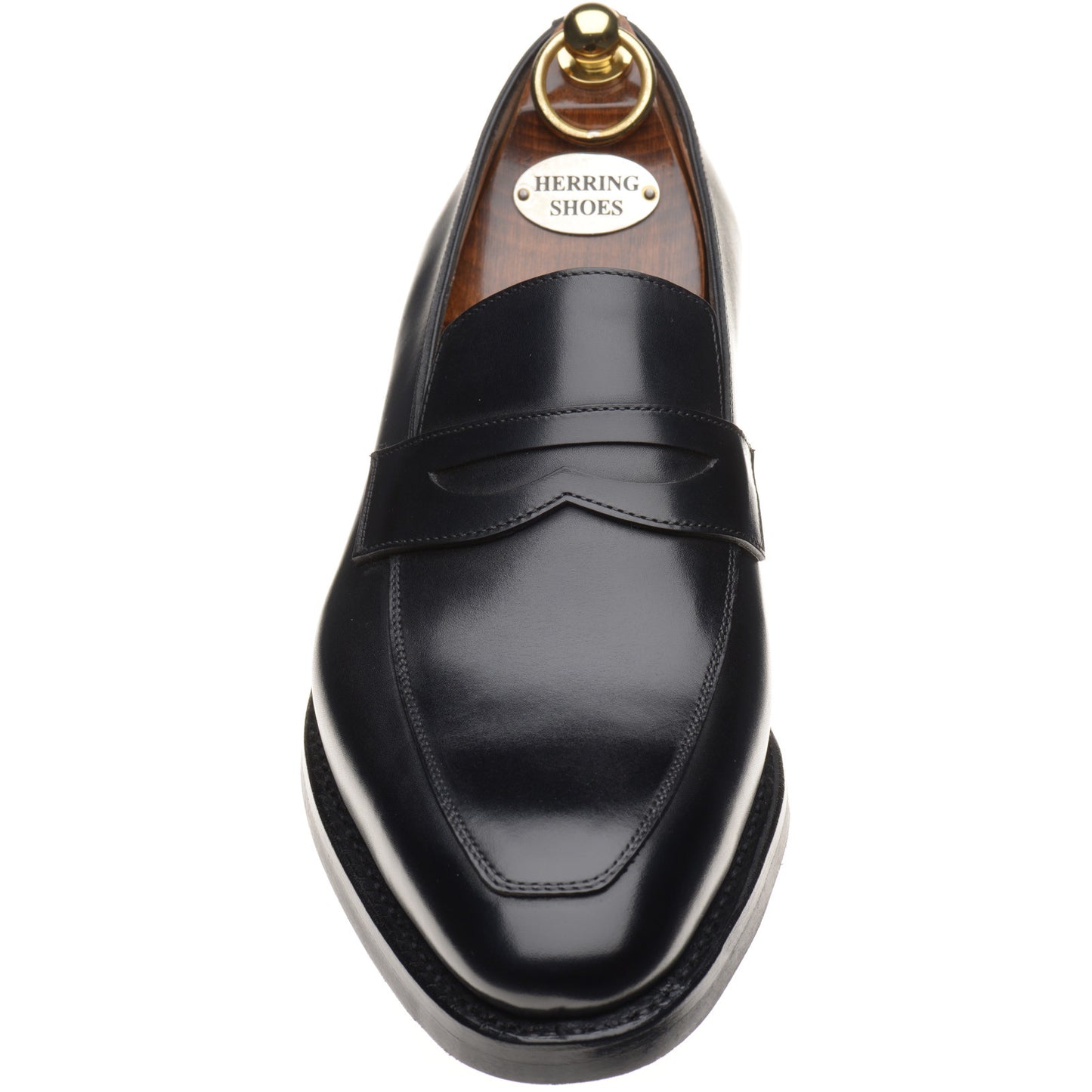 Product image for Herring Fletcher Rubber mens loafers in black calf