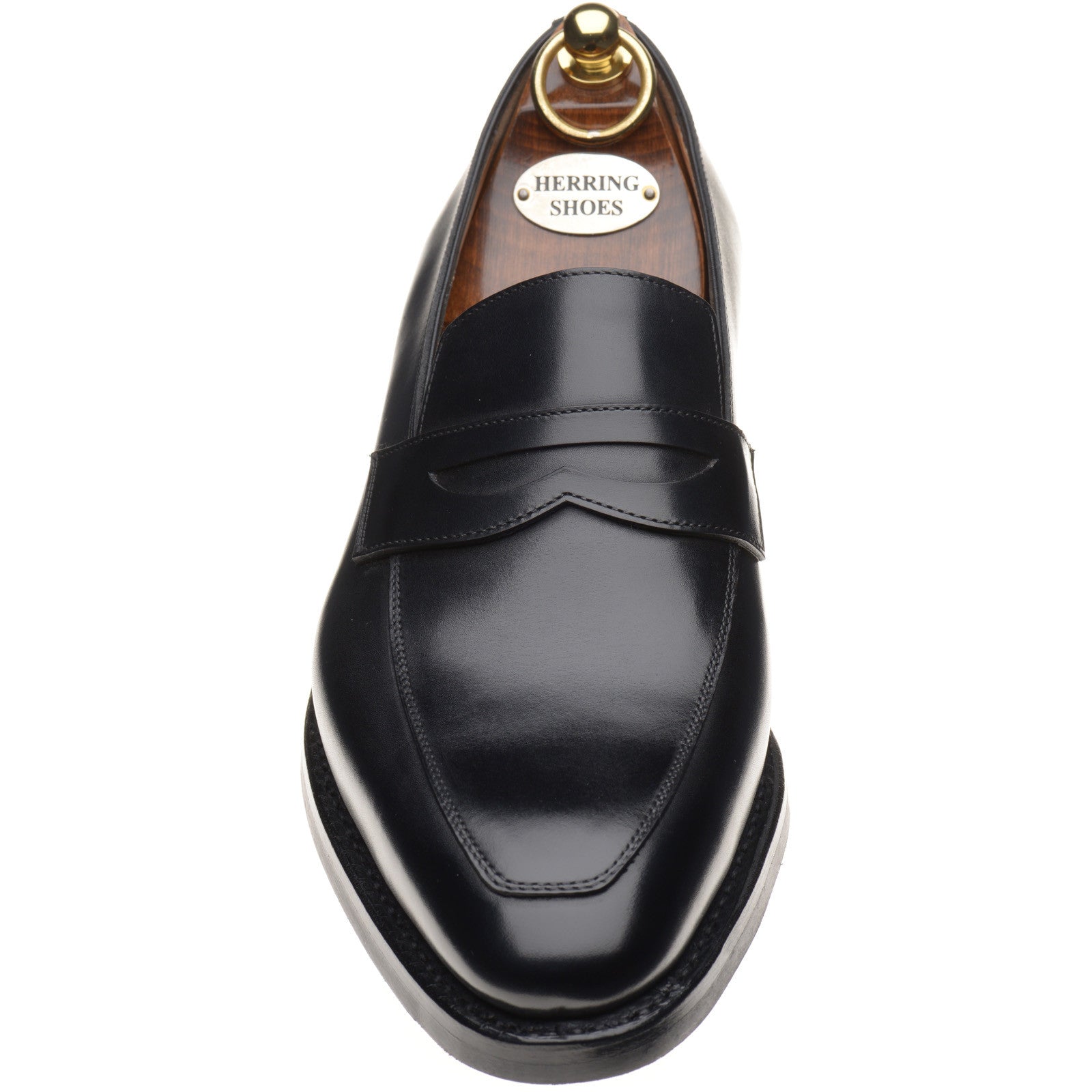 Product image for Herring Fletcher Rubber mens loafers in black calf