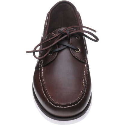 Product image for Herring Fowey mens rubber-soled deck shoes in brown