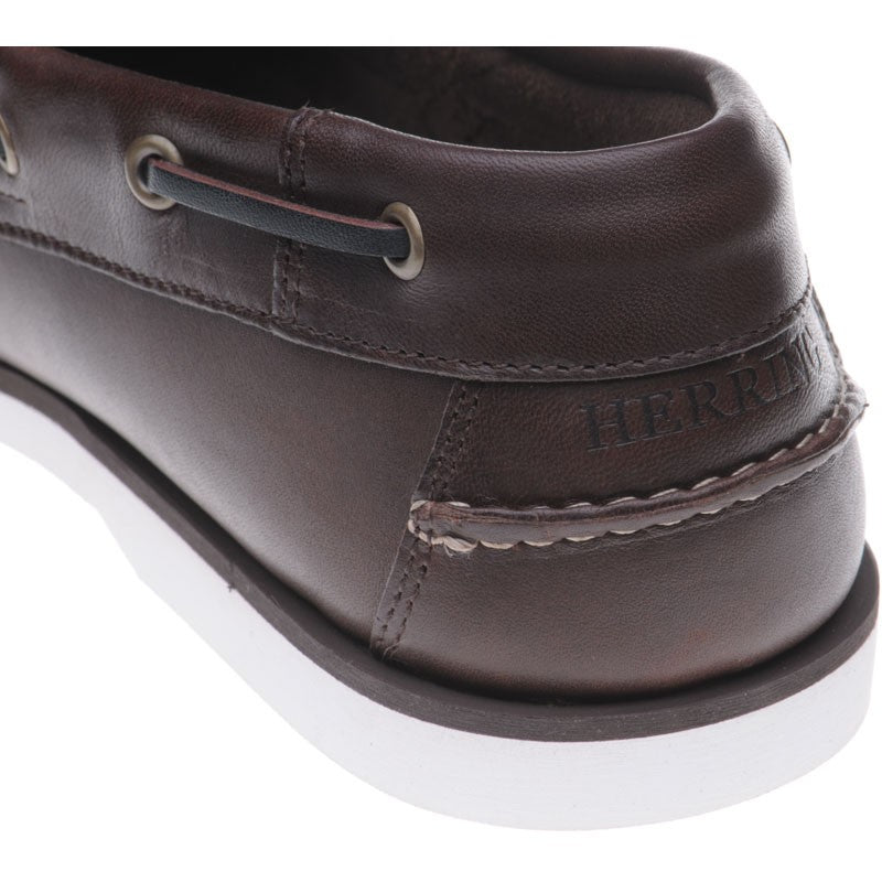 Product image for Herring Fowey mens rubber-soled deck shoes in brown