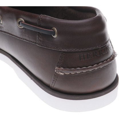 Product image for Herring Fowey mens rubber-soled deck shoes in brown
