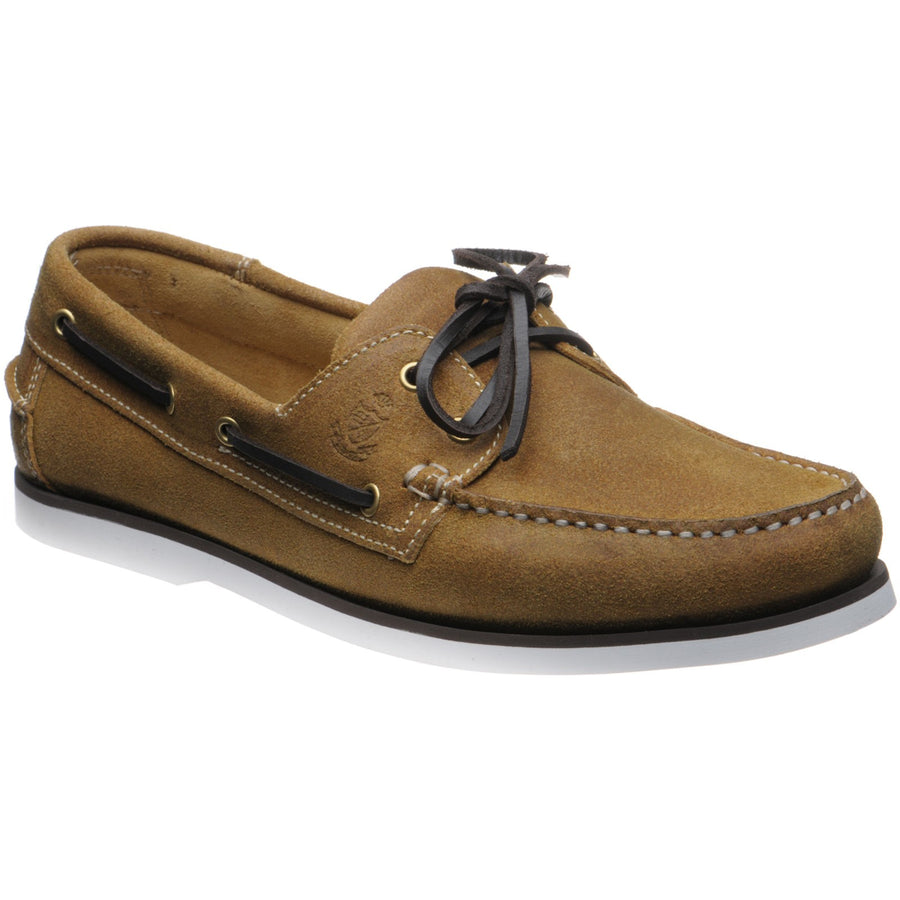 Product image for Herring Fowey mens rubber-soled deck shoes in tan