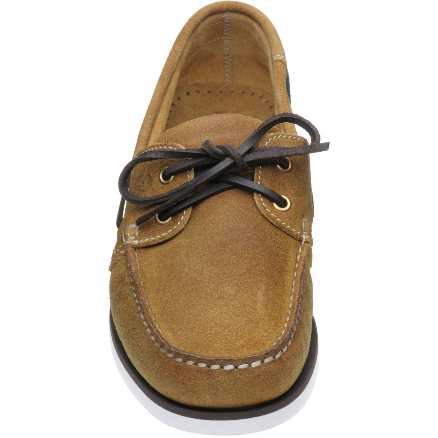 Product image for Herring Fowey mens rubber-soled deck shoes in tan