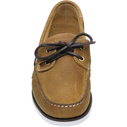 Product image for Herring Fowey mens rubber-soled deck shoes in tan
