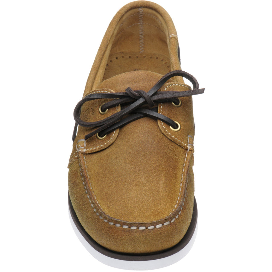 Product image for Herring Fowey mens rubber-soled deck shoes in tan