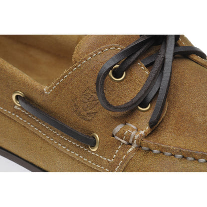 Product image for Herring Fowey mens rubber-soled deck shoes in tan