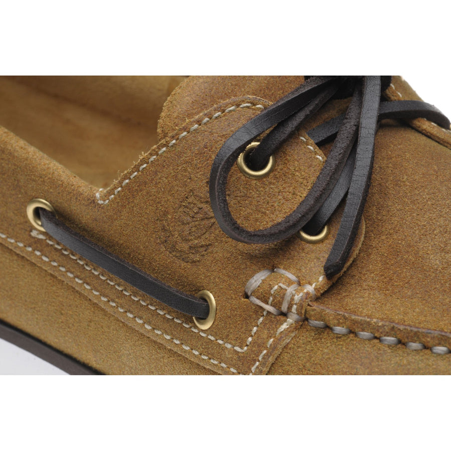 Product image for Herring Fowey mens rubber-soled deck shoes in tan