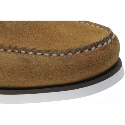 Product image for Herring Fowey mens rubber-soled deck shoes in tan