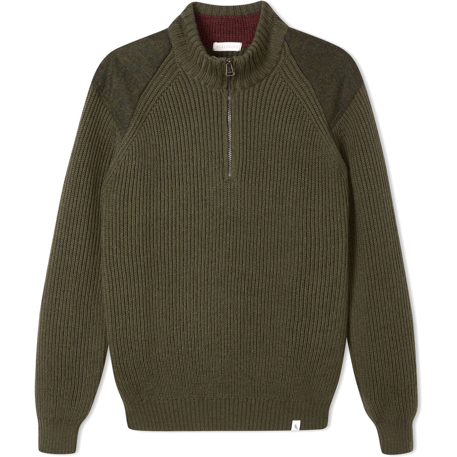 Product image for Herring Foxton Zip Jumper by Peregrine in olive