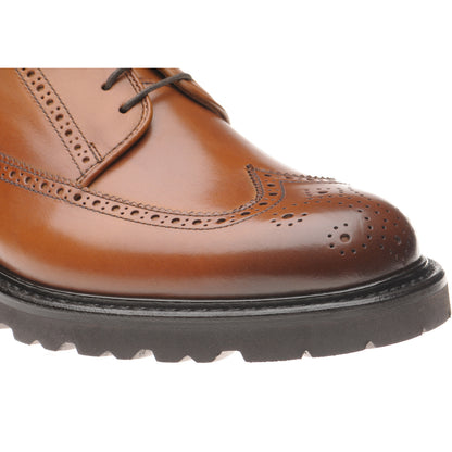 Product image for Herring Galashiels mens rubber-soled brogue boots in tan calf