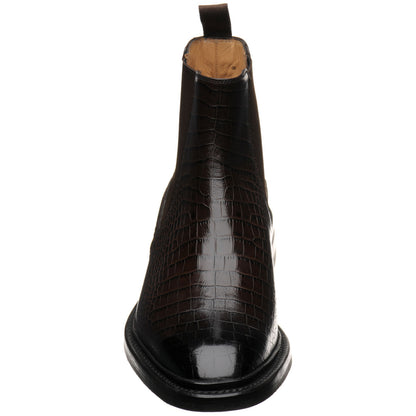 Product image for Herring Geneva mens rubber-soled Chelsea boots in dark brown croc