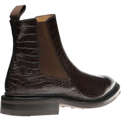 Product image for Herring Geneva mens rubber-soled Chelsea boots in dark brown croc