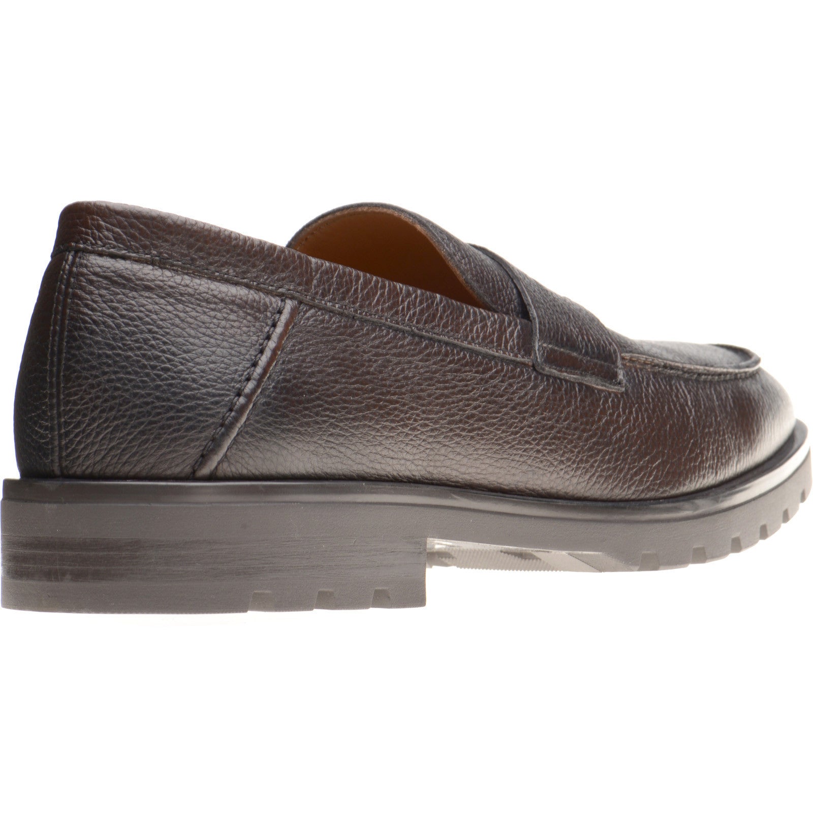 Product image for Herring Georgio mens rubber-soled loafers in brown grain