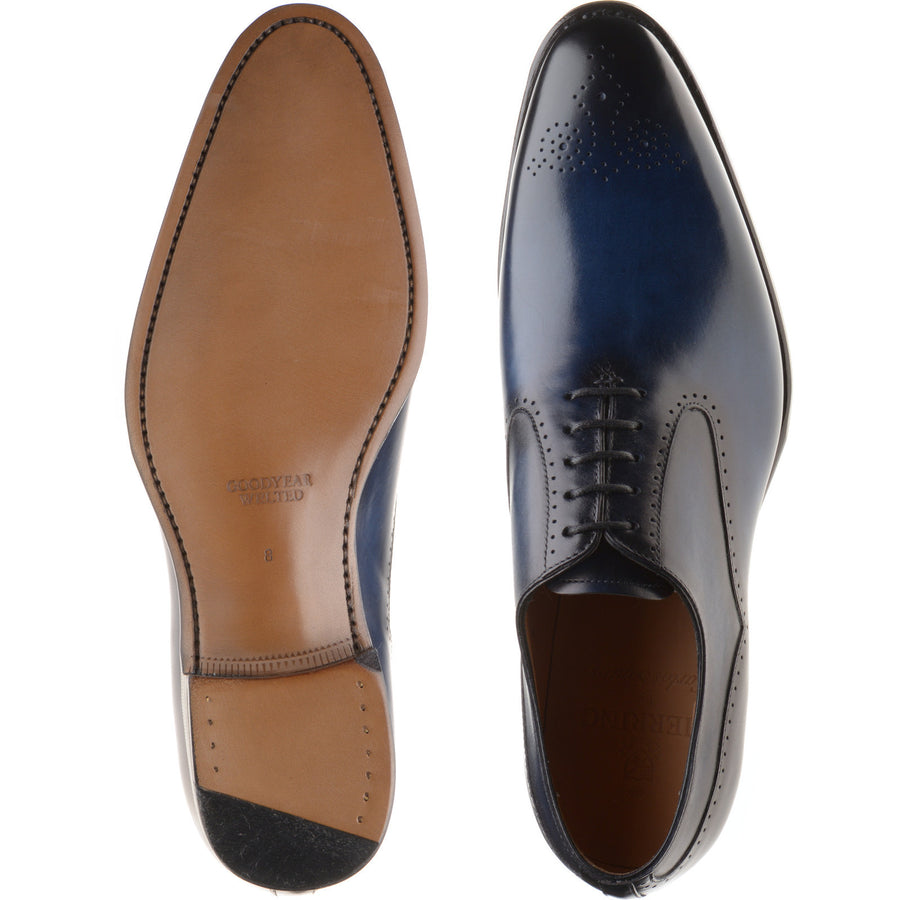 Product image for Herring Gershwin mens semi-brogues in navy calf (second)