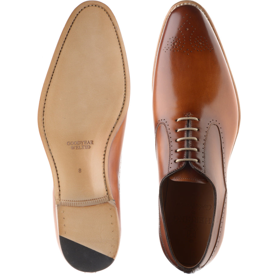 Product image for Herring Gershwin mens semi-brogues in tan calf (second)
