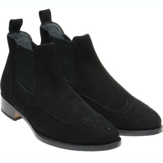 Product image for Herring Giovanna ladies rubber-soled brogue boots in black suede