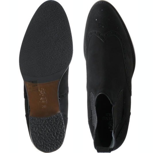 Product image for Herring Giovanna ladies rubber-soled brogue boots in black suede