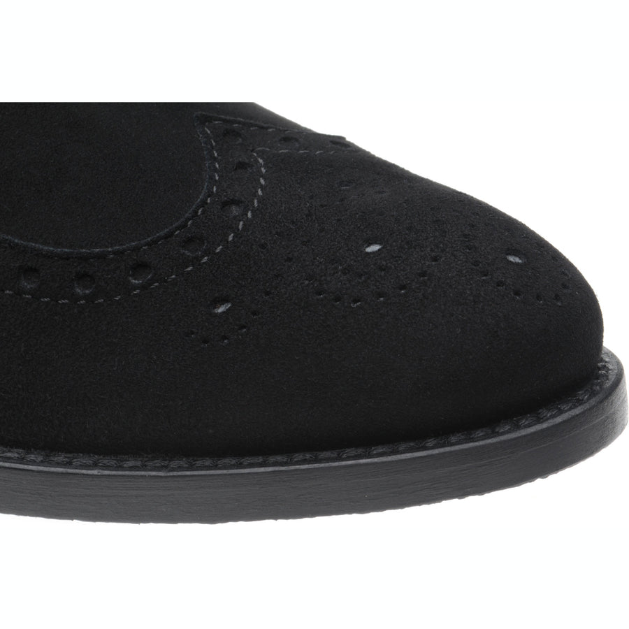 Product image for Herring Giovanna ladies rubber-soled brogue boots in black suede