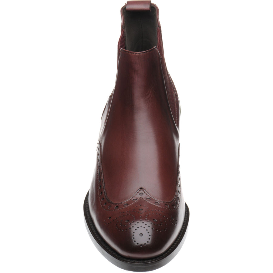 Product image for Herring Giovanna ladies rubber-soled brogue boots in burgundy calf