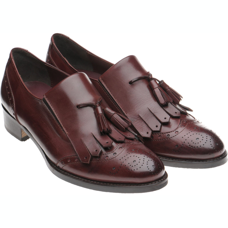 Product image for Herring Giulietta ladies hybrid-soled tasselled loafers in burgundy calf