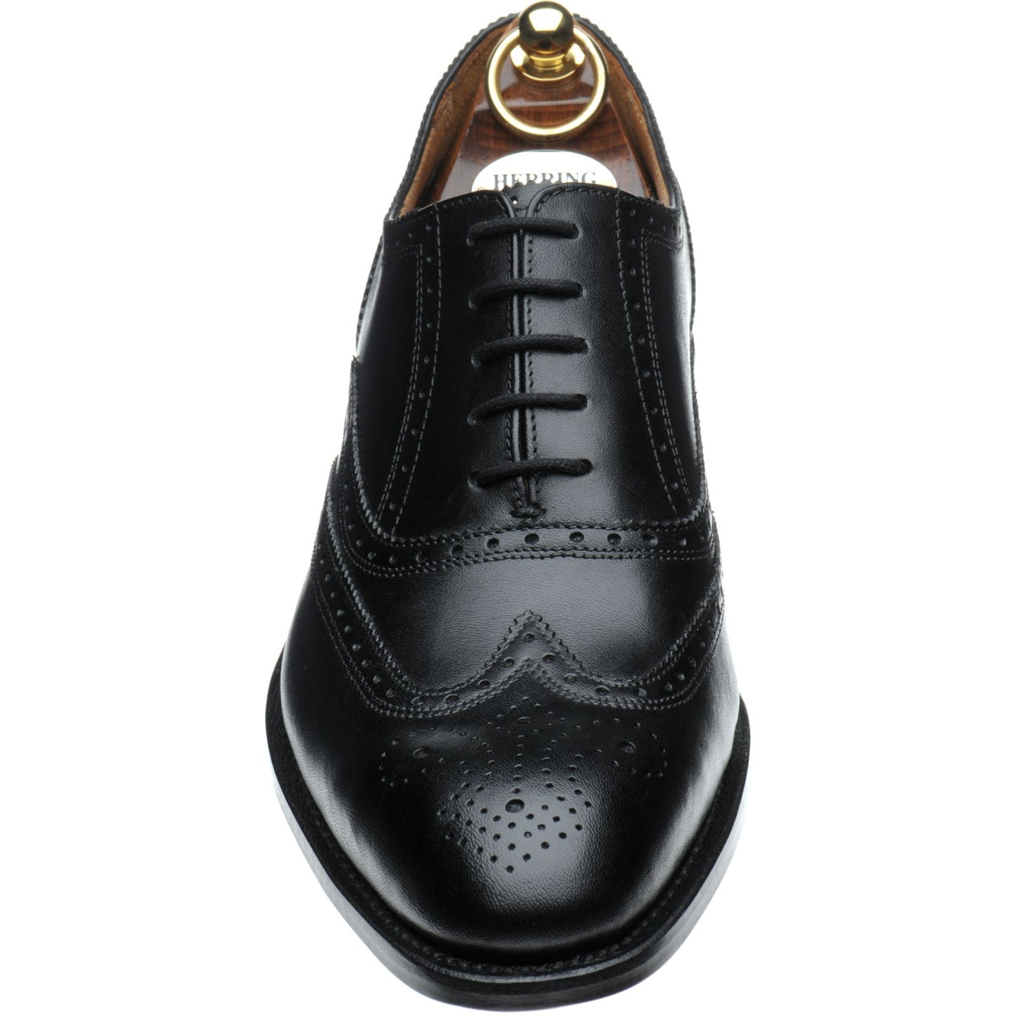 Product image for Herring Gosport mens brogues in black calf (second)