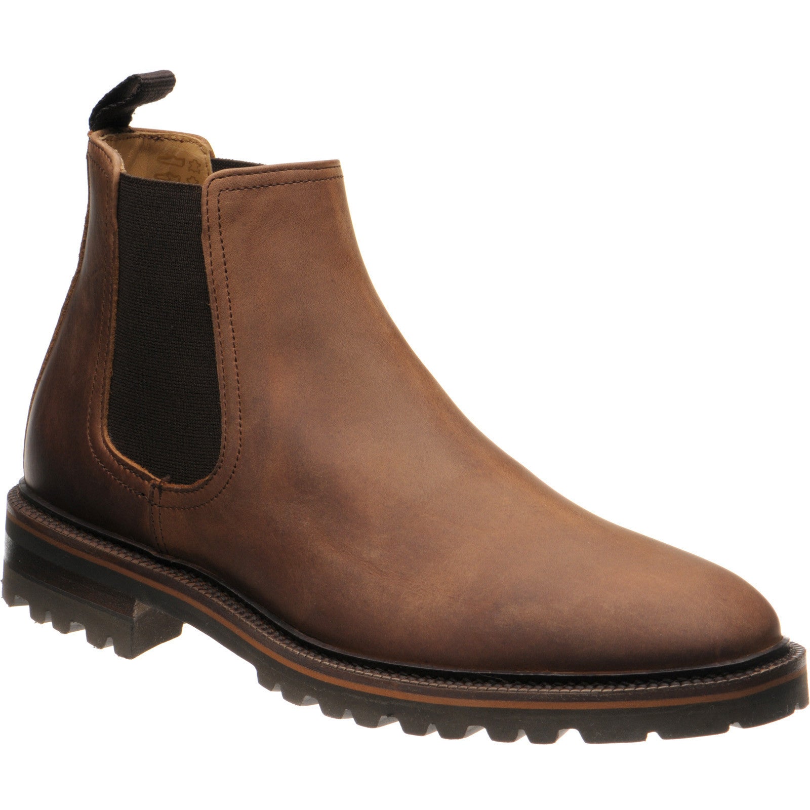 Product image for Herring Grange mens rubber-soled boots in nut brown calf (second)