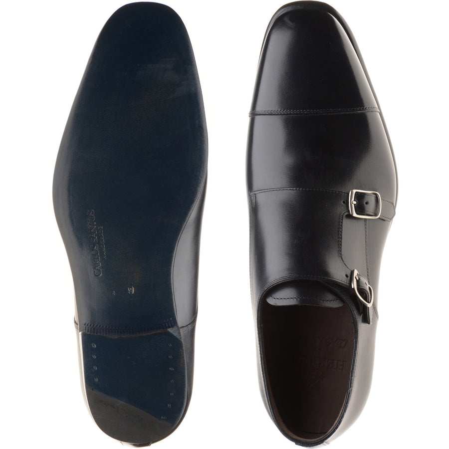 Product image for Herring Grant mens monk shoes in black calf