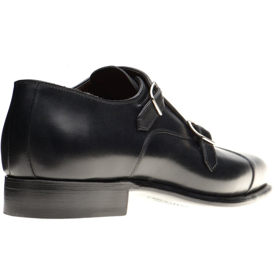 Product image for Herring Grant mens monk shoes in black calf