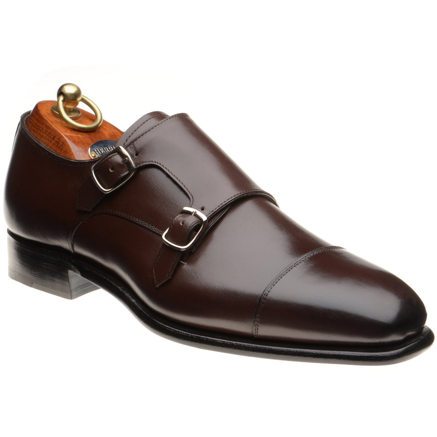 Product image for Herring Grant mens monk shoes in dark brown calf