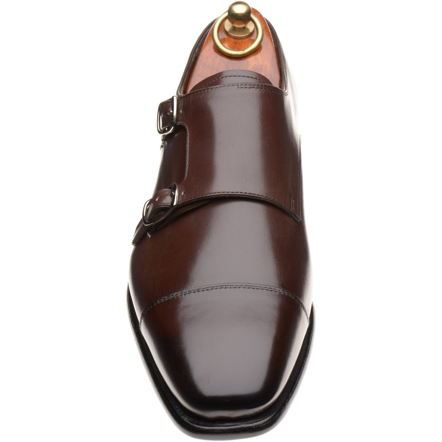 Product image for Herring Grant mens monk shoes in dark brown calf
