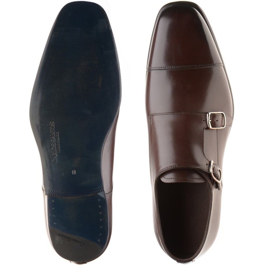Product image for Herring Grant mens monk shoes in dark brown calf