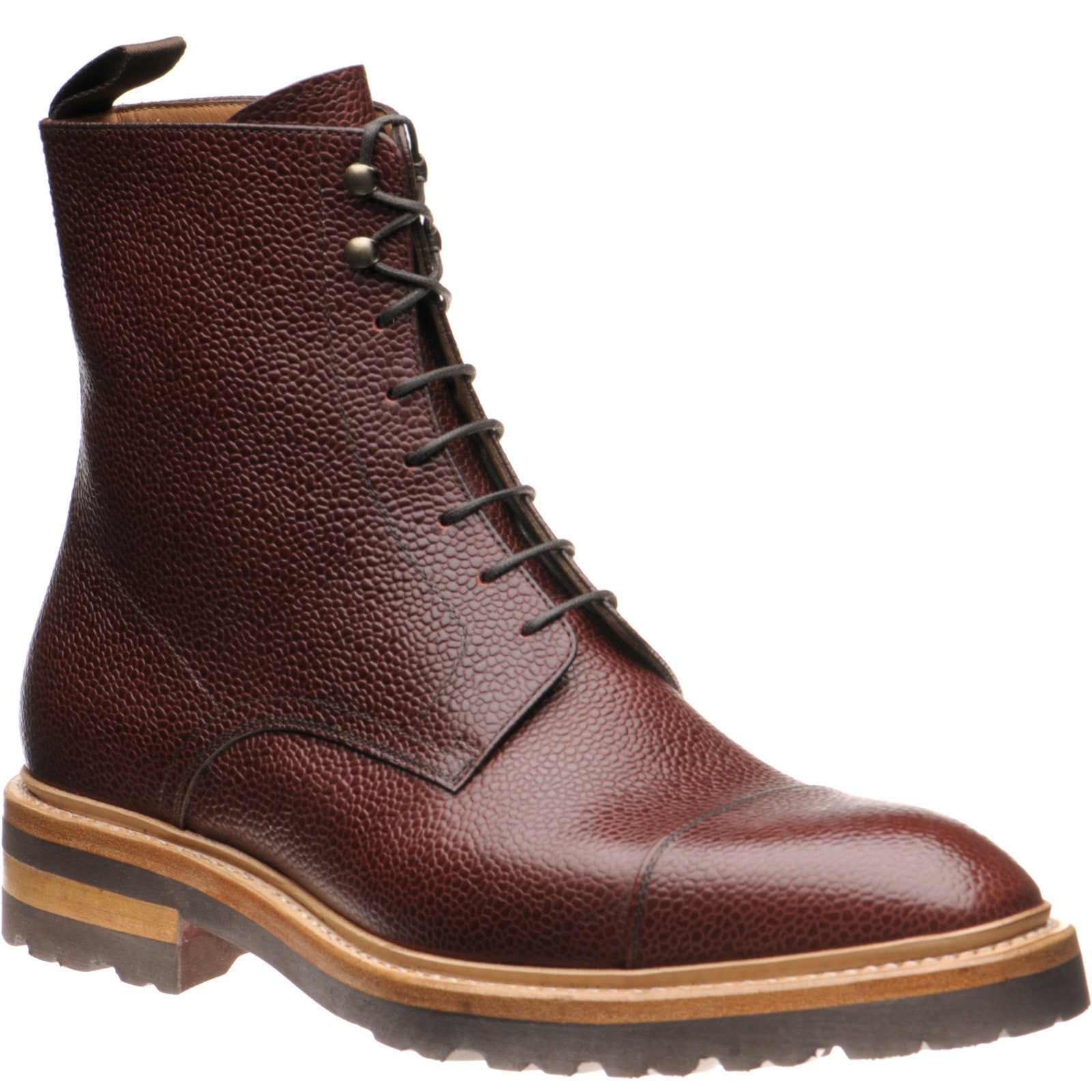 Product image for Herring Grantham Rubber mens rubber-soled boots in burgundy grain